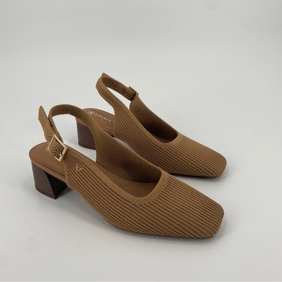 Vivaia Square Toe Block Heel Melody Slingback Nutmeg 40  9.5 - Picture 10 of 12
